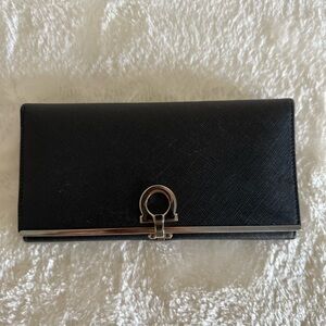Salvatore Ferragamo Black Leather Wallet